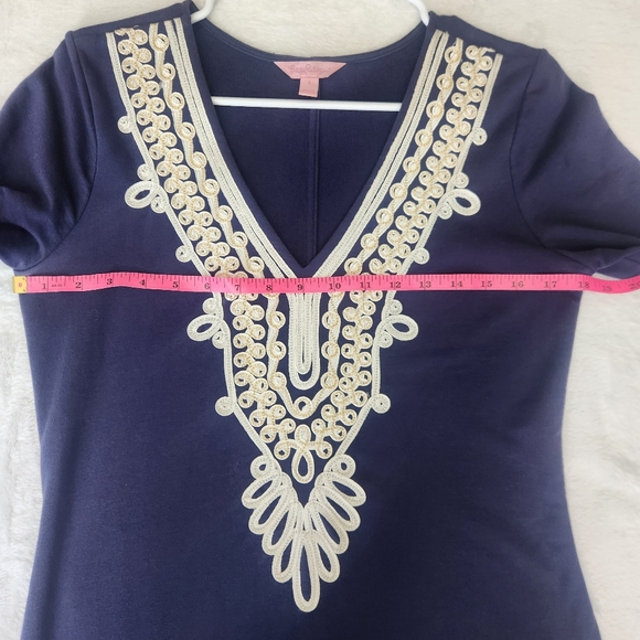 Lilly Pulitzer Fitted Dress  embroidered‎ Navy Blue Size small - Picture 5 of 8